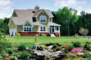 beautiful country house plan with complmenting landscaping ideas
