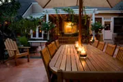 Quaint and cozy patio with candlelight Quaint and cozy patio with candlelight