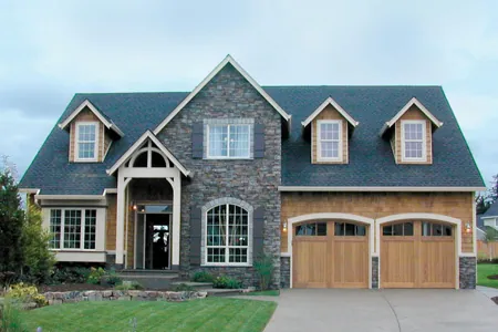 Country house with two-car garage design Country Home Two Car Garage Design