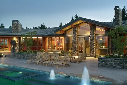 Luxury Home with tranquil outdoor living area Luxury Home with tranquil outdoor living area