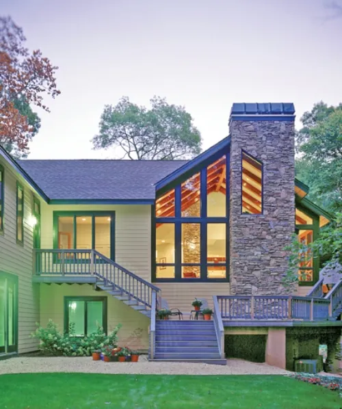 Ranch house plan with unique window wall Modern One Story Home