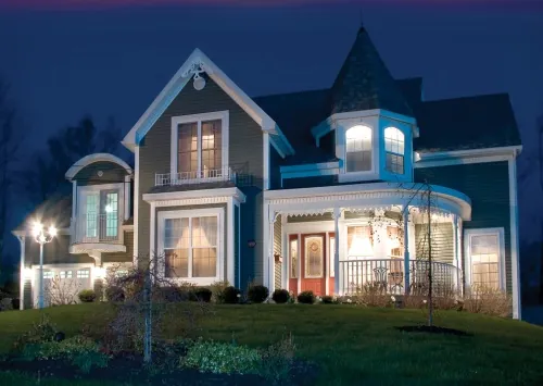 Traditional Home with Outdoor Lighting Traditional Home Outdoor Lighting