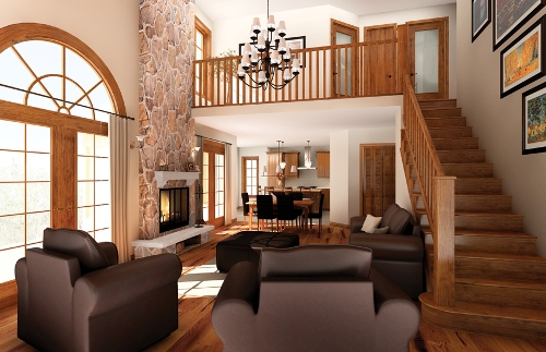 Southern Open Floor Plan Living Room