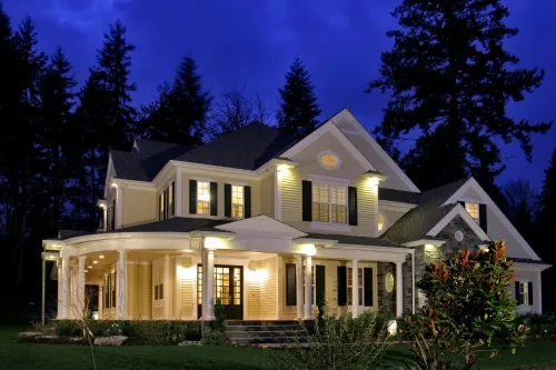 Southern Home with Outdoor Lighting Southern Home Outdoor Lighting