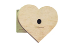 Wood heart-shaped bird house
