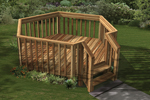 Freestanding hexagon deck can be added anywhere for a backyard escape