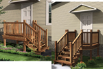 Raised entry porch allows any home plan to be built on any lot by connecting the land to the home