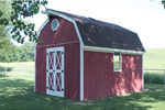 Barn style storage shed with double door