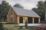 Oversized two-car garage has double door and two levels of windows brightening the interior