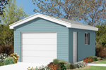 Modest one-car garage has functional side door and window