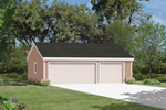 Traditionally designed three-car garage fits perfect with any home design