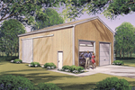 Pole-Building/Shop/Garage/ is a versatile structure with two front garage doors and sliding side doors