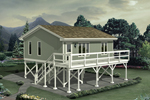 Raised three-car carport has apartment above, great design for beach, coastal or lowcountry regions