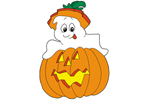 Front View: 593-002D-9501 - Ghost in Pumpkin