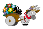 Front View: 593-002D-9806 - Donkey with Basket