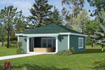 This structure has covered outdoor spa for a whirlpool tub plus a game room atmosphere inside