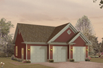 Handsome three-car garage has extra storage and multiple gables for curb appeal