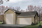 Economical two-car garage includes RV or boat storage