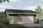 Traditional two-car garage with handy entry door
