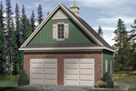 A comination of brick and siding plus a roof cupola dd charm and a country feel to this two-car garage