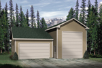 One-car and RV Garage is topped with multiple gables for added interest