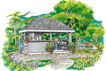 This summer pavillion is large enough in size for multiple people to enjoy shade