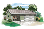 Spacious two-car garage has boat storage
