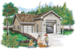 One-car garage with RV storage is designed for great function