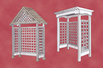 Two landscape arbors add a touch of charm and style to your backyard garden area or patio