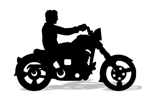 Biker buddy yard art has the look of a real motocycle rider