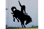 Bucking bronco yard art adds the feel of the true west to your backyard
