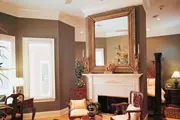 Thumbnail image of master bedroom with large square mirror over fireplace Thumbnail image of master bedroom with large square mirror over fireplace