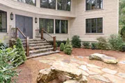 rusic stone walkway to front door of home rusic stone walkway to front door of home