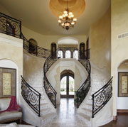 Luxury home double staircase